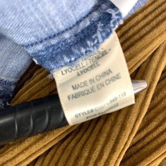 CLOTH & STONE‎ Chambray Denim Belted Mini Skirt Sz S - Picture 5 of 6